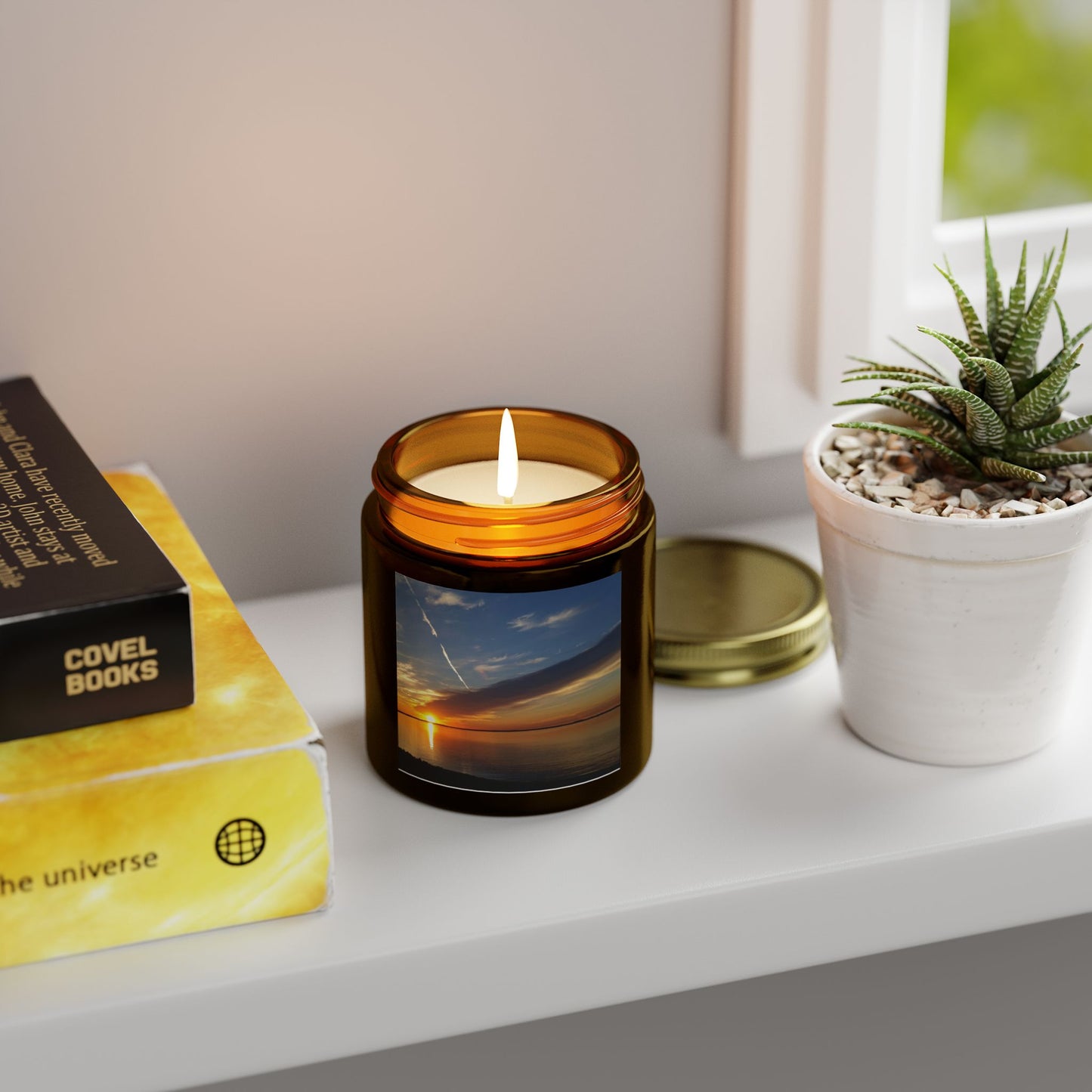 Sunset Serenity Scented Candles - Coconut Apricot Wax (4oz, 9oz)