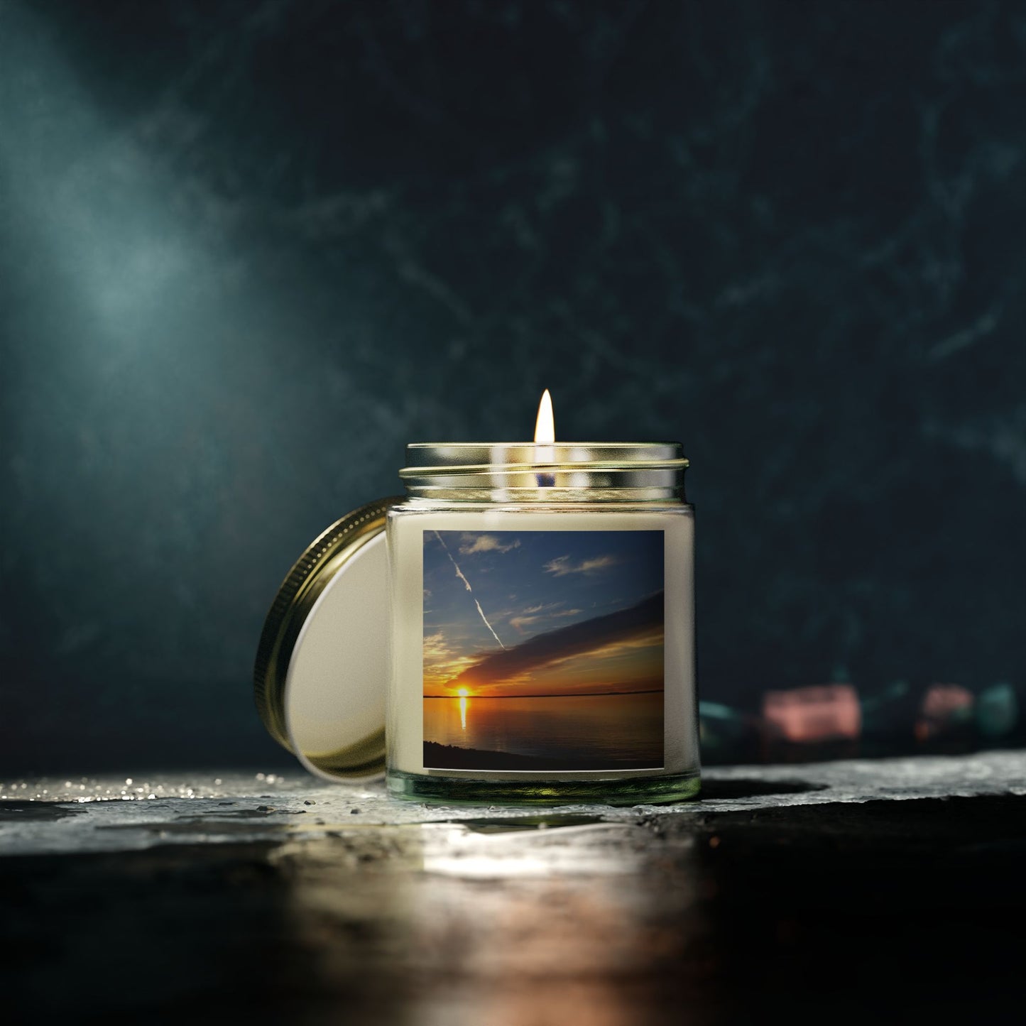Sunset Serenity Scented Candles - Coconut Apricot Wax (4oz, 9oz)