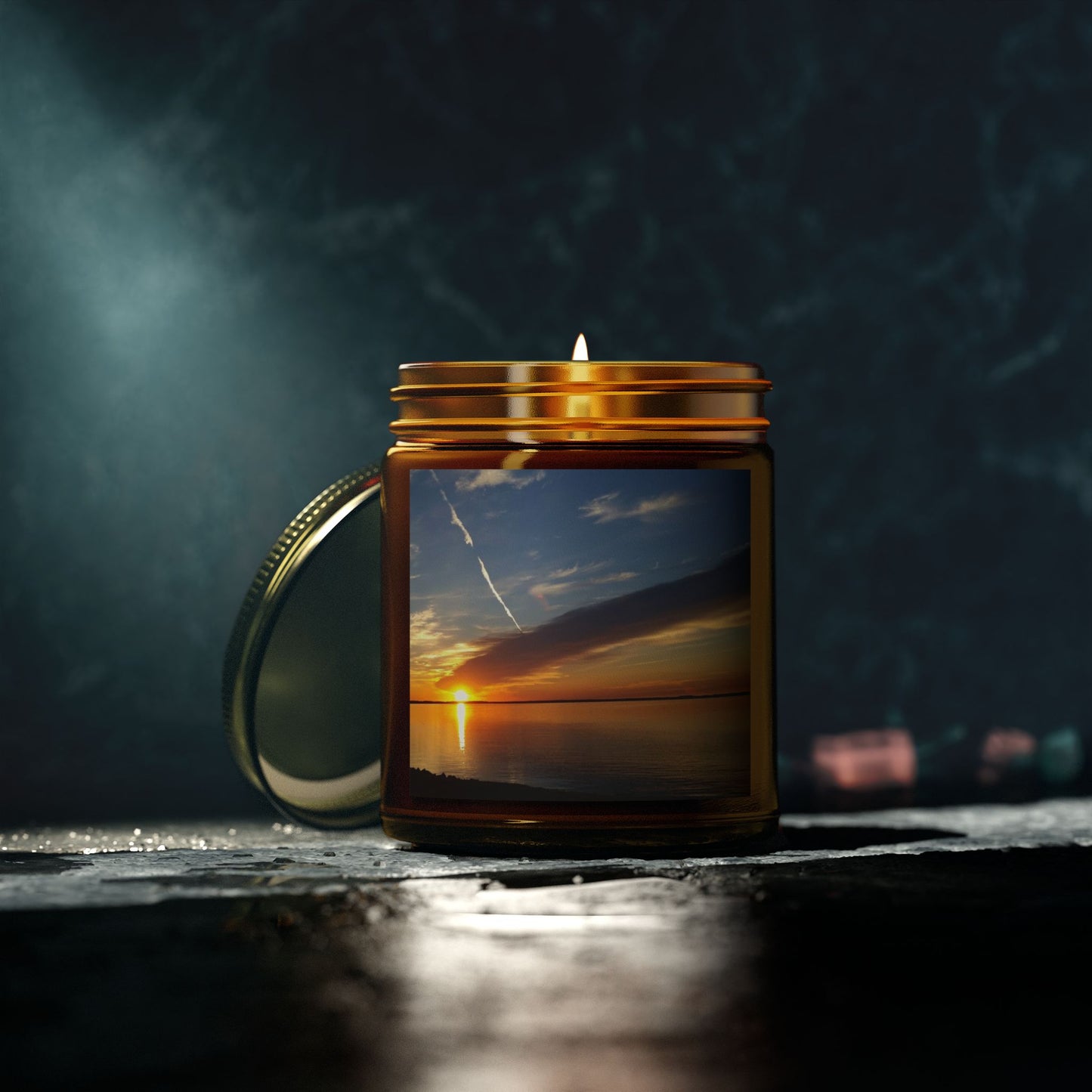 Sunset Serenity Scented Candles - Coconut Apricot Wax (4oz, 9oz)