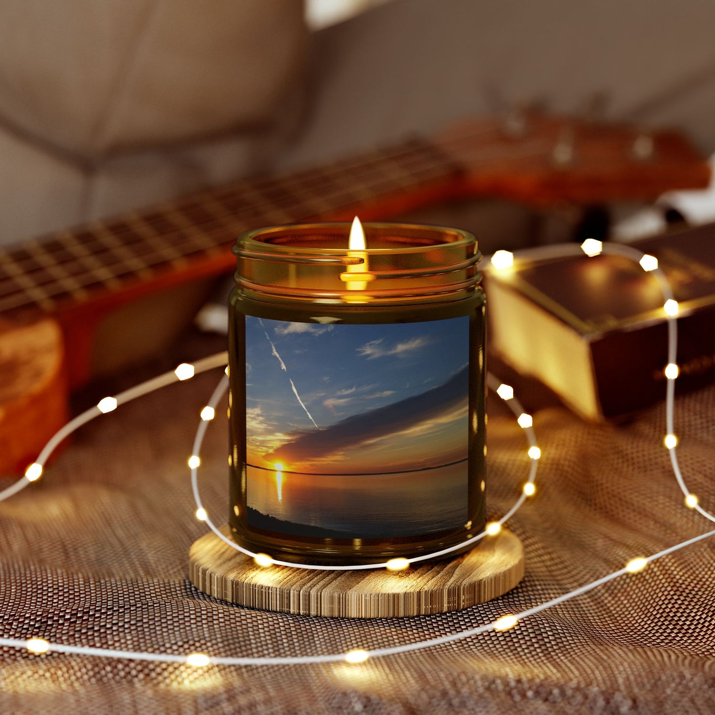 Sunset Serenity Scented Candles - Coconut Apricot Wax (4oz, 9oz)