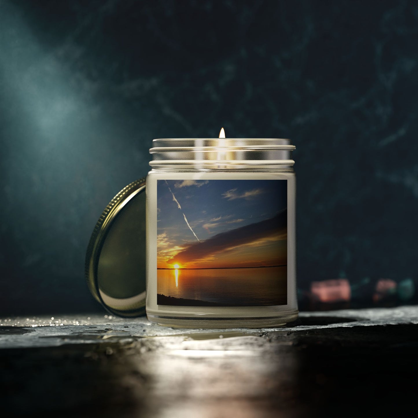 Sunset Serenity Scented Candles - Coconut Apricot Wax (4oz, 9oz)