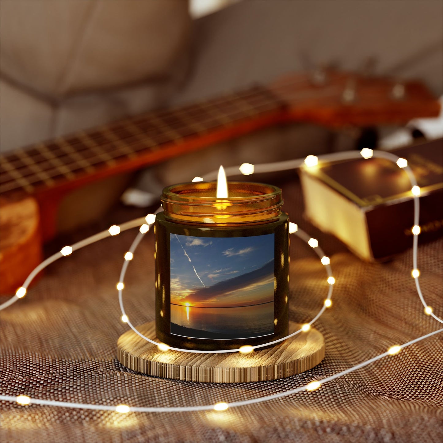 Sunset Serenity Scented Candles - Coconut Apricot Wax (4oz, 9oz)