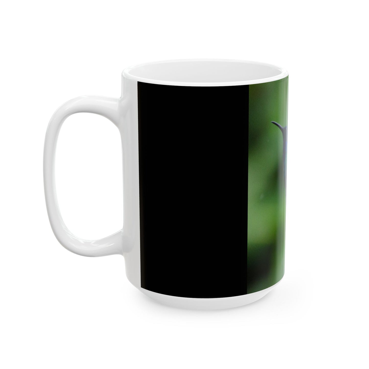 Blue / Green Hummingbird Ceramic Mug, (11oz, 15oz)