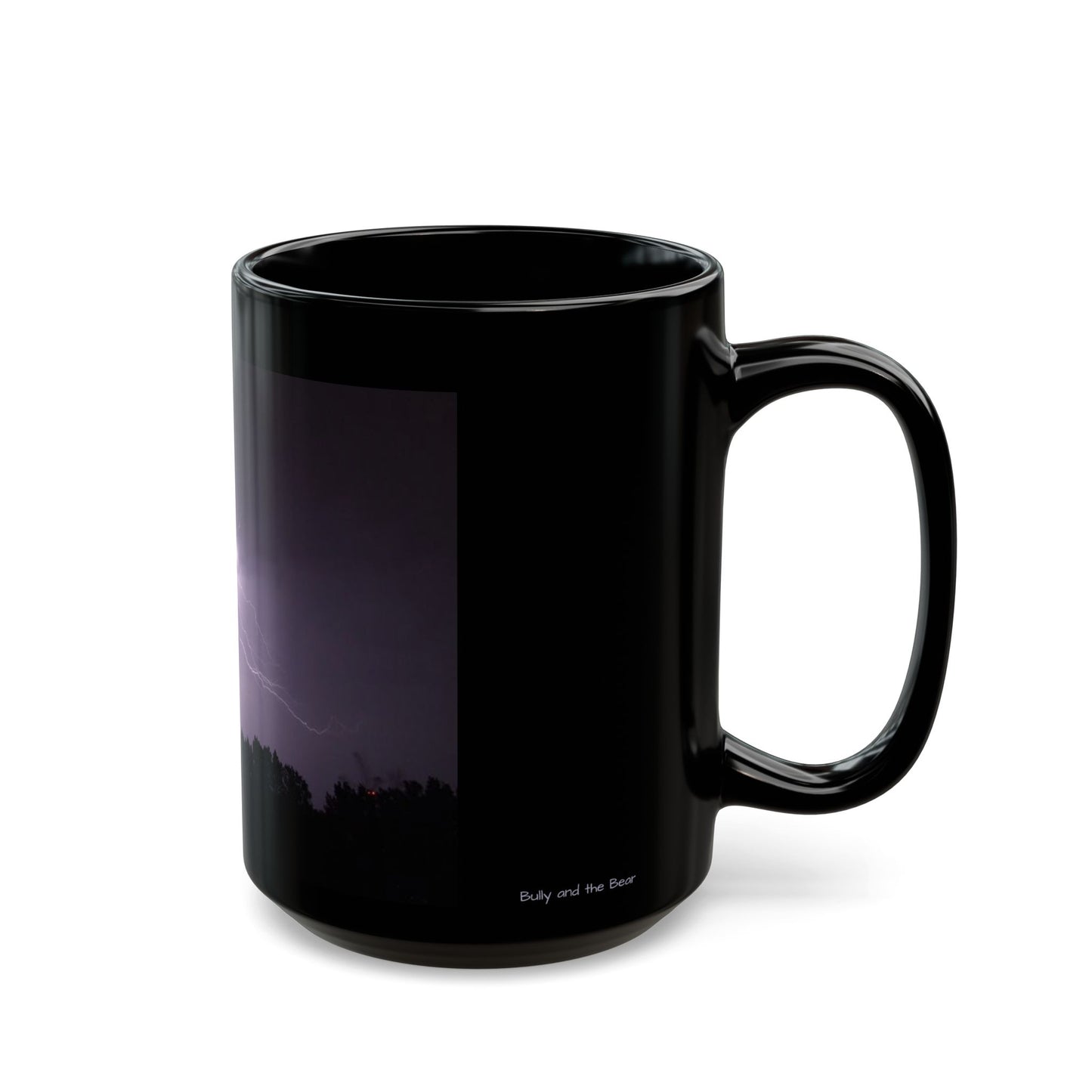 Purple Lightning Black Mug (11oz, 15oz)