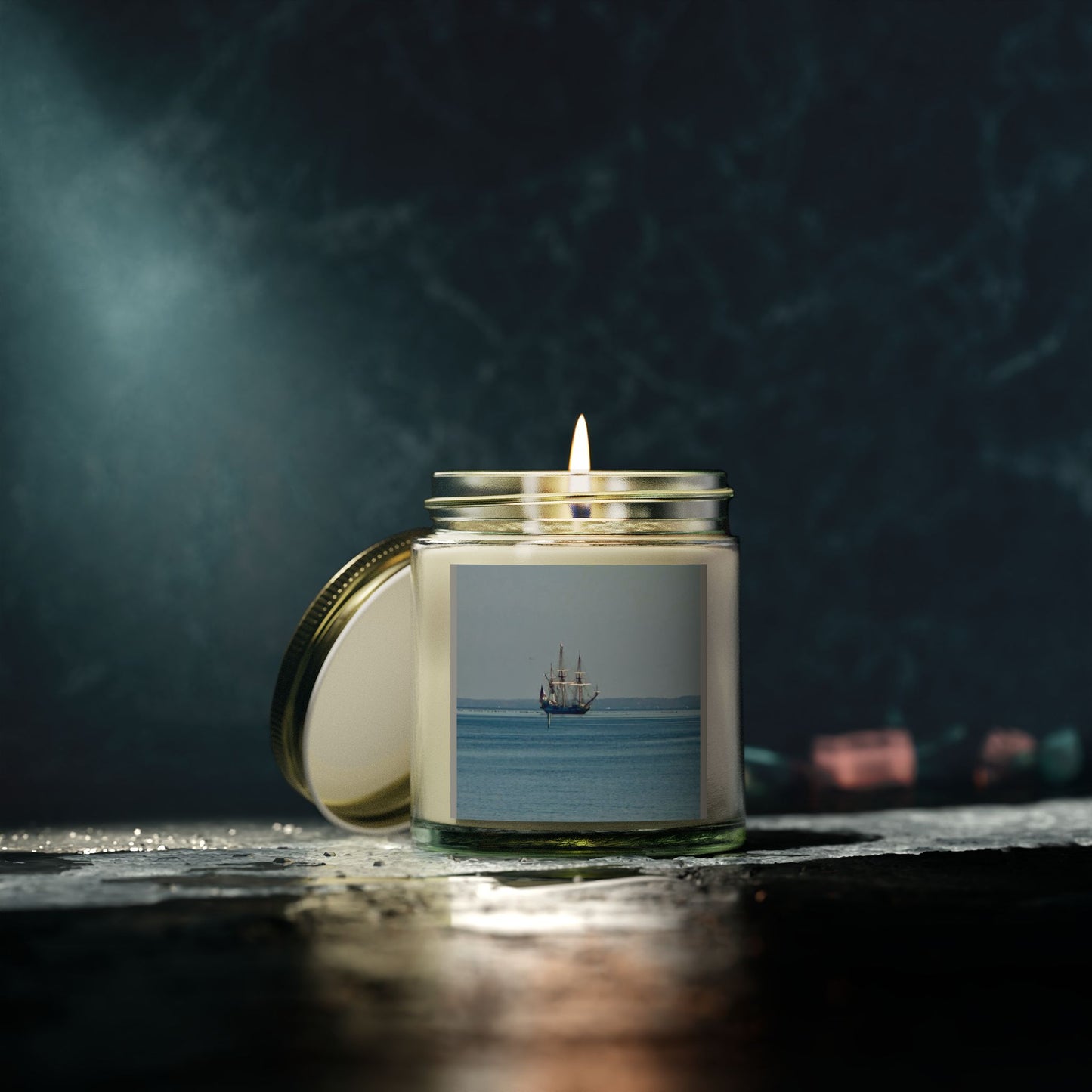 Nautical Scented Candles, Coconut Apricot Wax (4oz, 9oz)