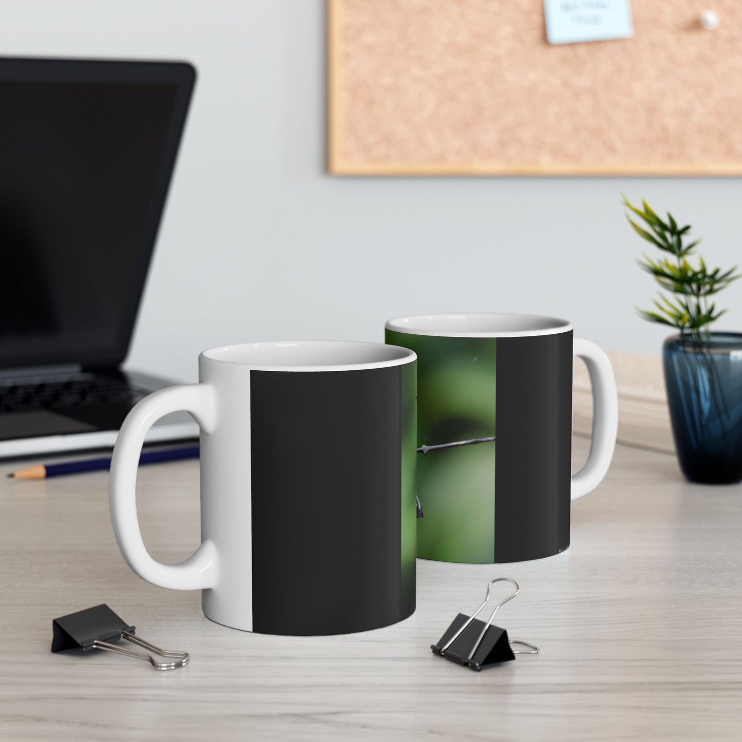 Blue / Green Hummingbird Ceramic Mug, (11oz, 15oz)