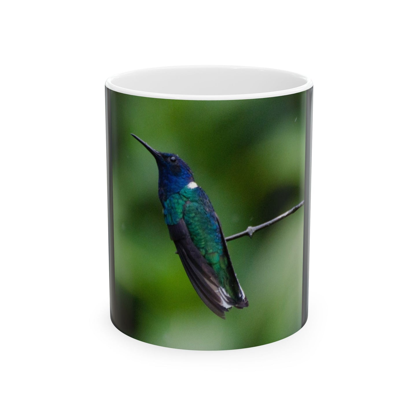 Blue / Green Hummingbird Ceramic Mug, (11oz, 15oz)