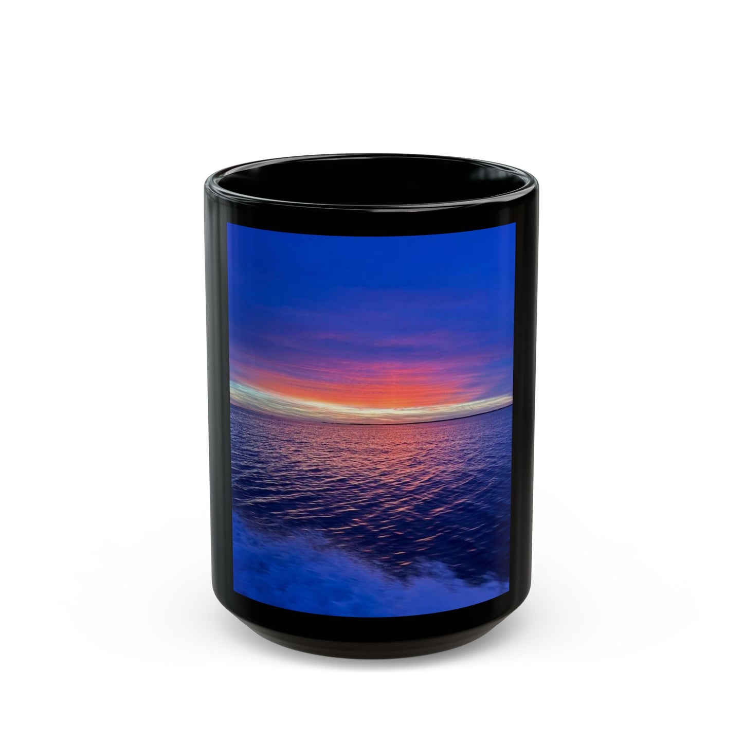 Serene Sunset Black Mug - 11oz & 15oz Nature Lovers