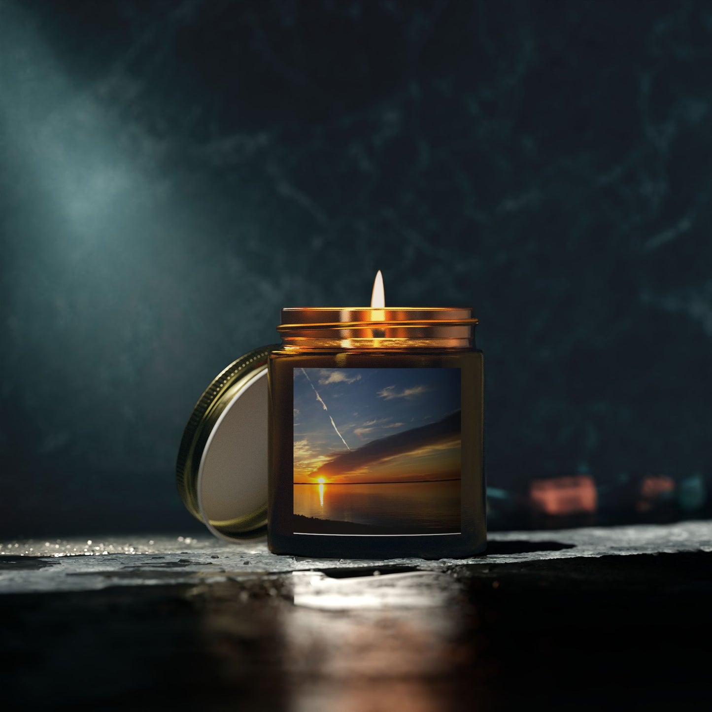 Sunset Serenity Scented Candles - Coconut Apricot Wax (4oz, 9oz)