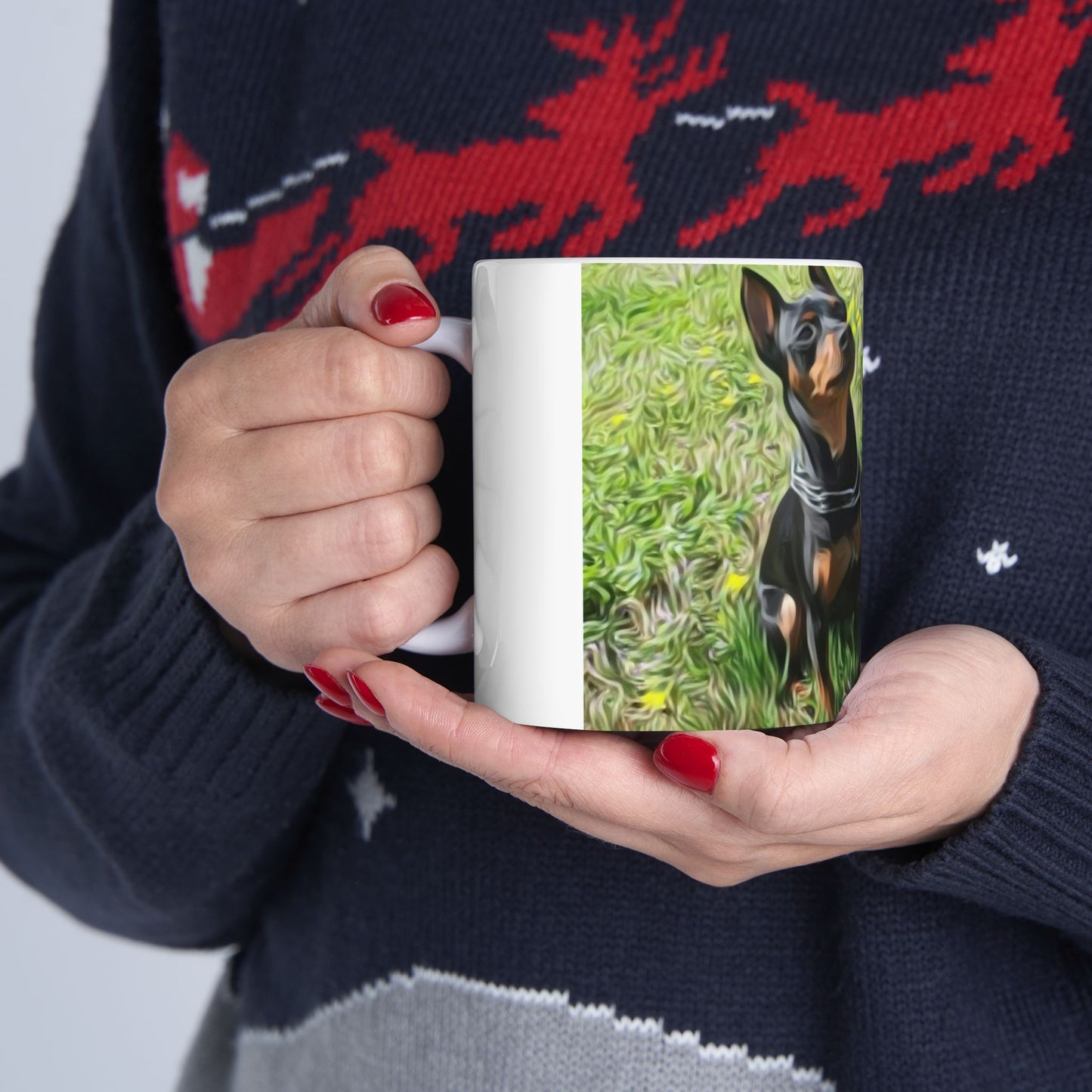 Min Pin Ceramic Mug, (11oz, 15oz)