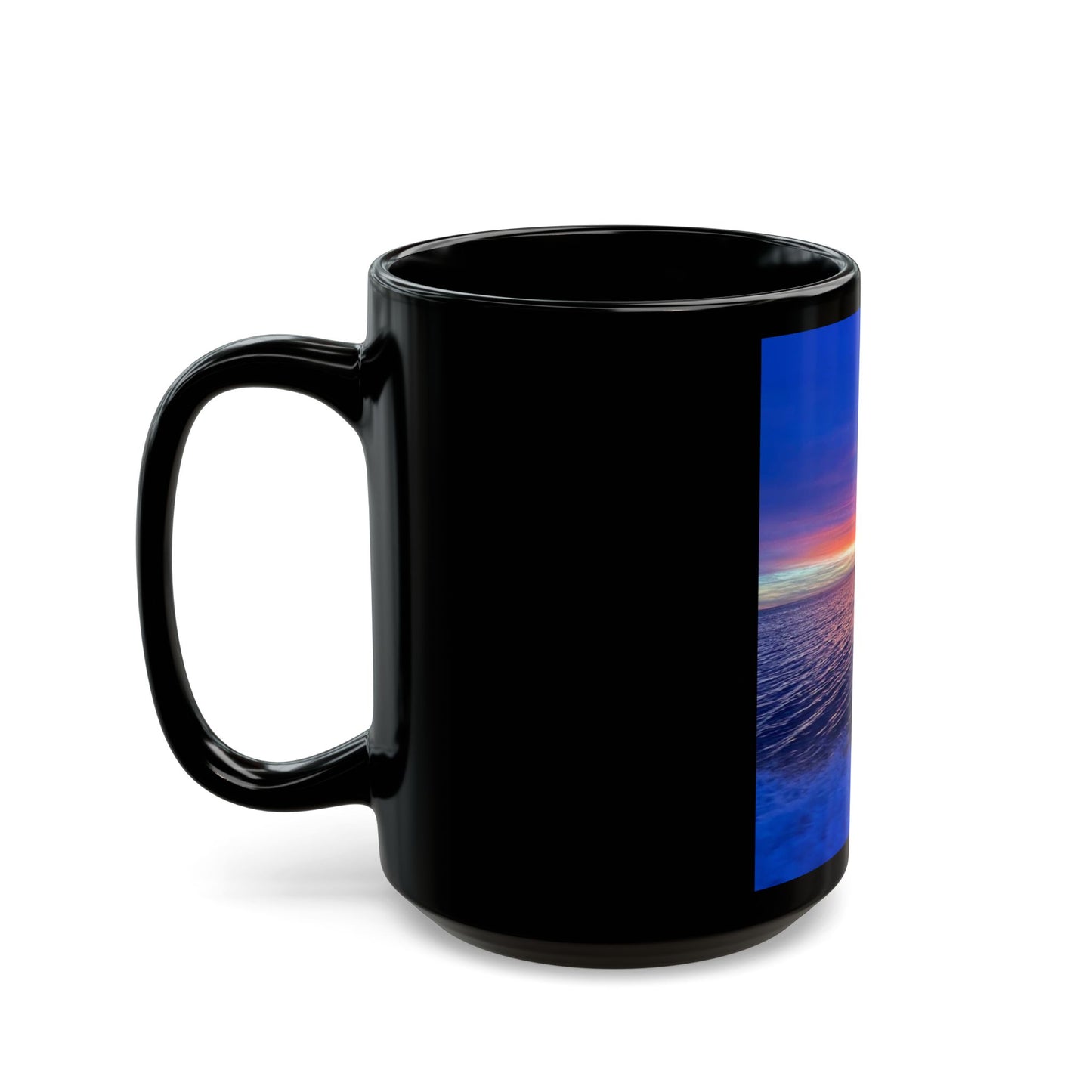Serene Sunset Black Mug - 11oz & 15oz Nature Lovers