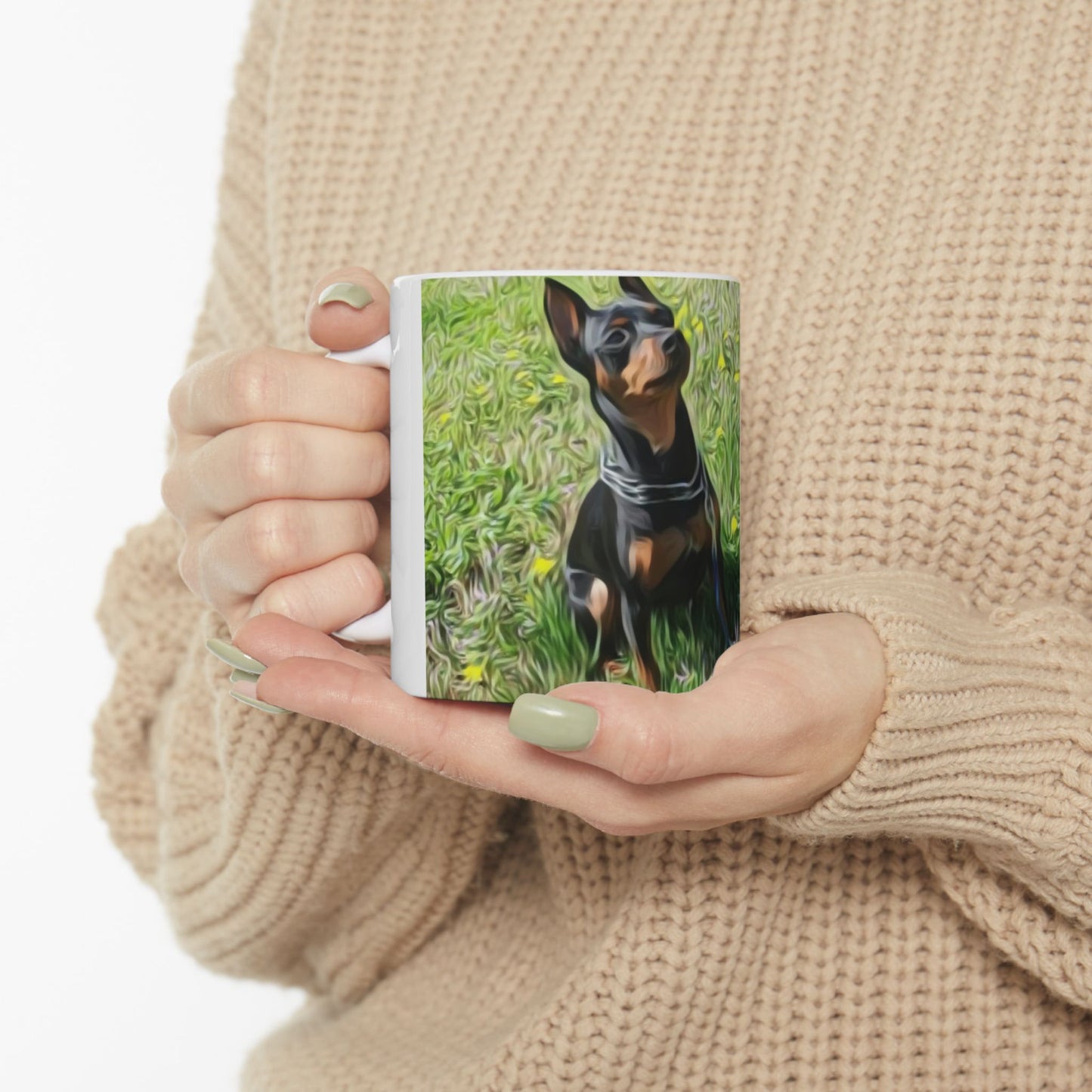 Min Pin Ceramic Mug, (11oz, 15oz)