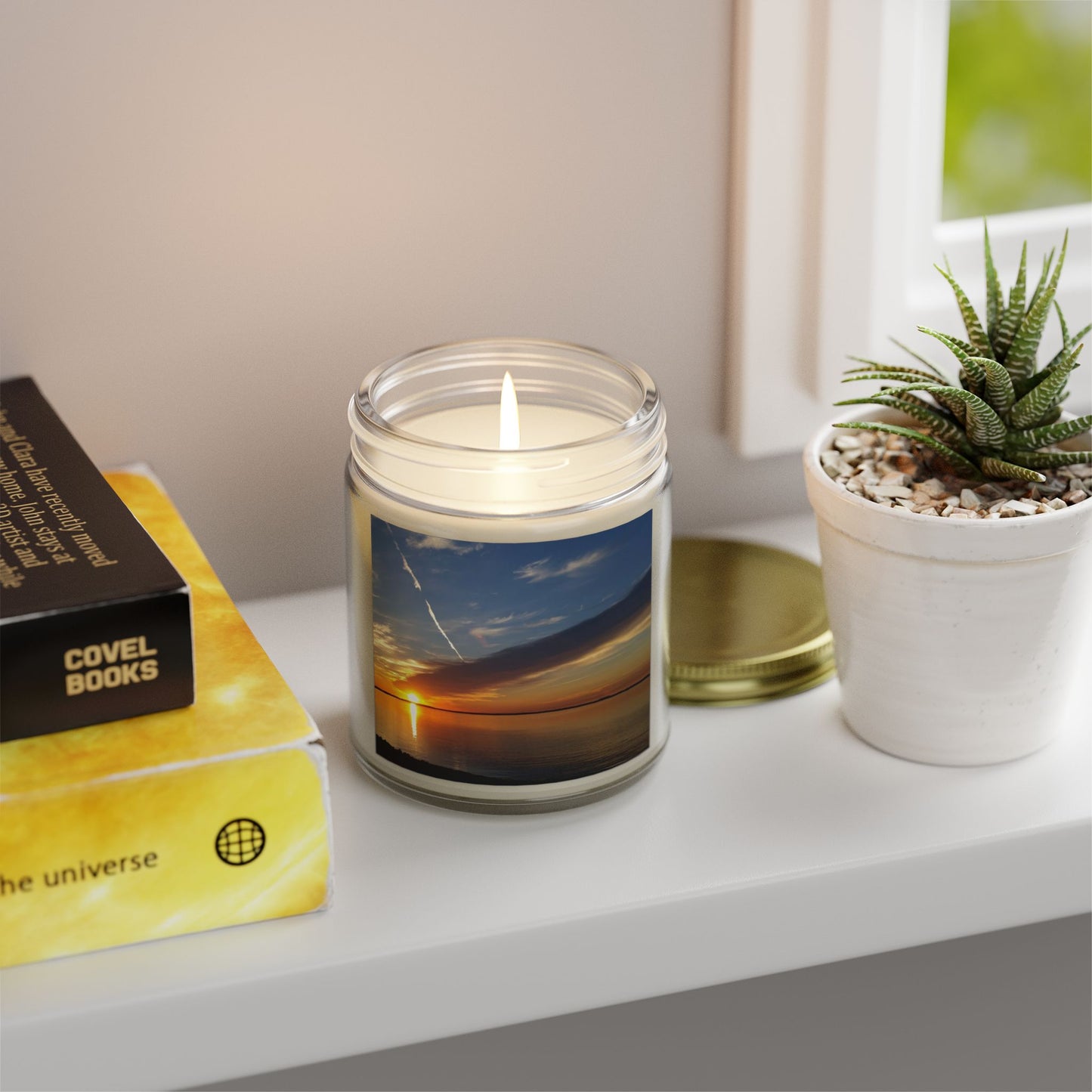 Sunset Serenity Scented Candles - Coconut Apricot Wax (4oz, 9oz)