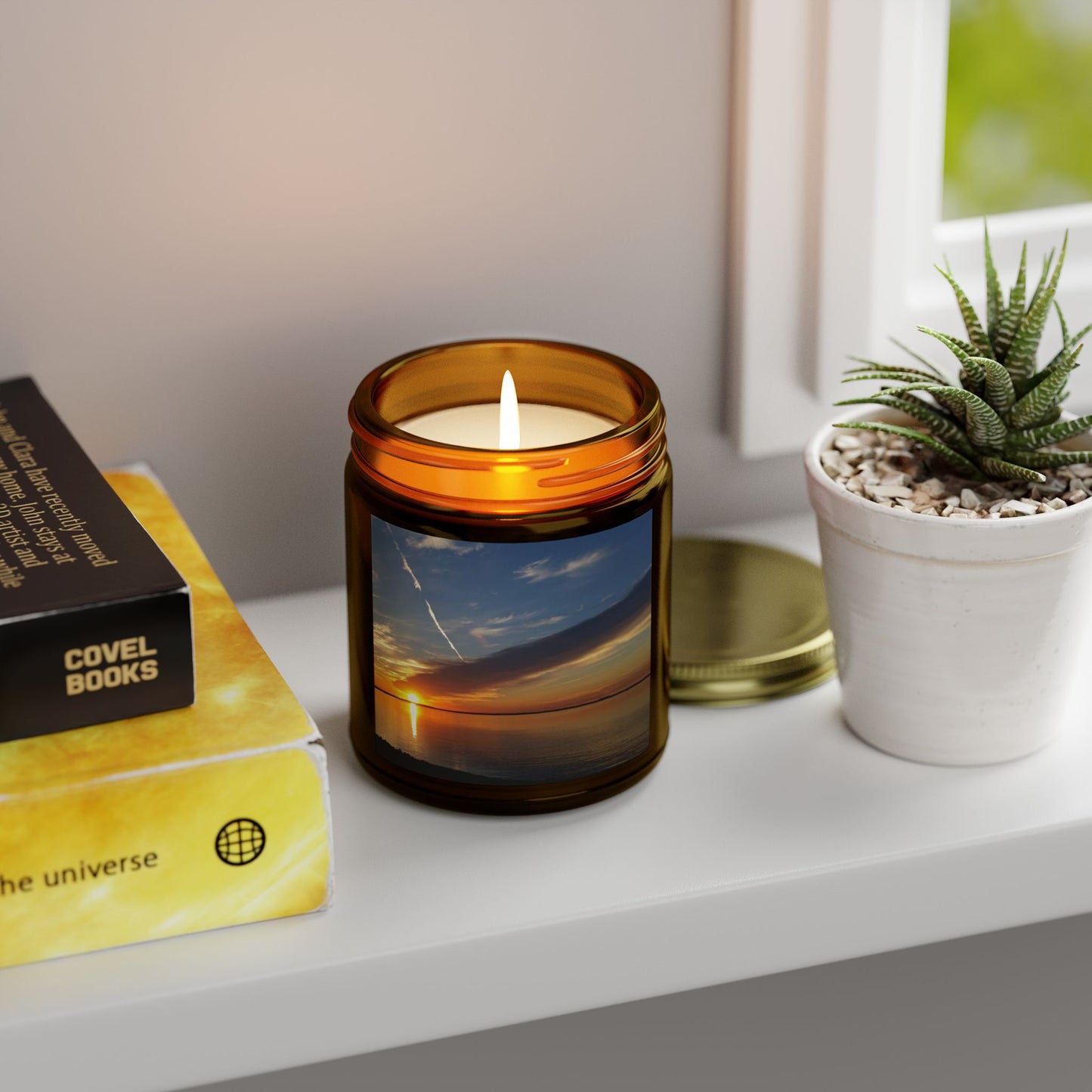 Sunset Serenity Scented Candles - Coconut Apricot Wax (4oz, 9oz)