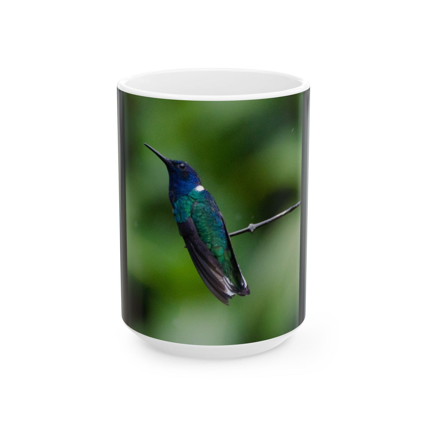 Blue / Green Hummingbird Ceramic Mug, (11oz, 15oz)