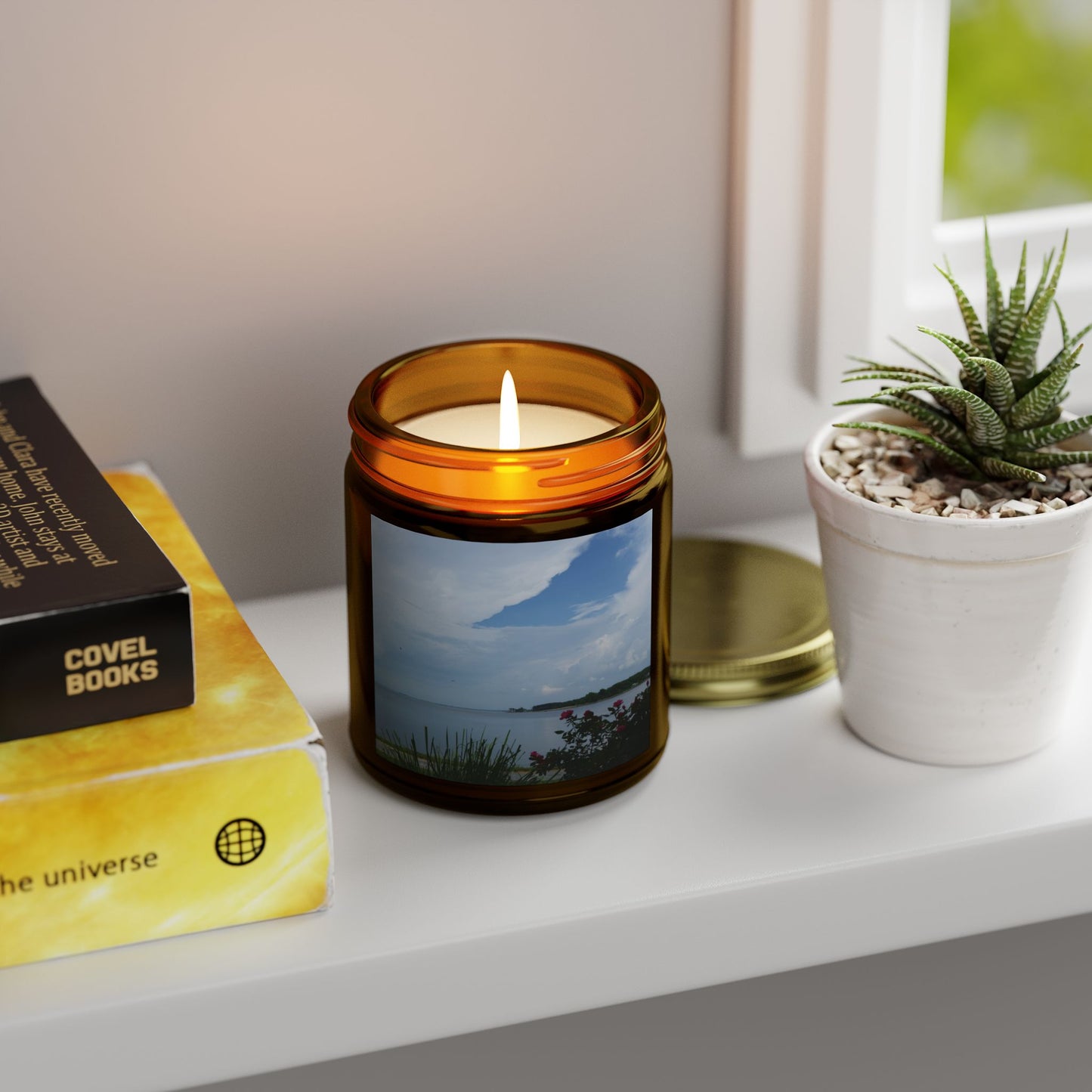 Bay View Relaxing Scented Candles - Coconut Apricot Wax (4oz & 9oz) - Perfect for Home Decor and Gift Giving