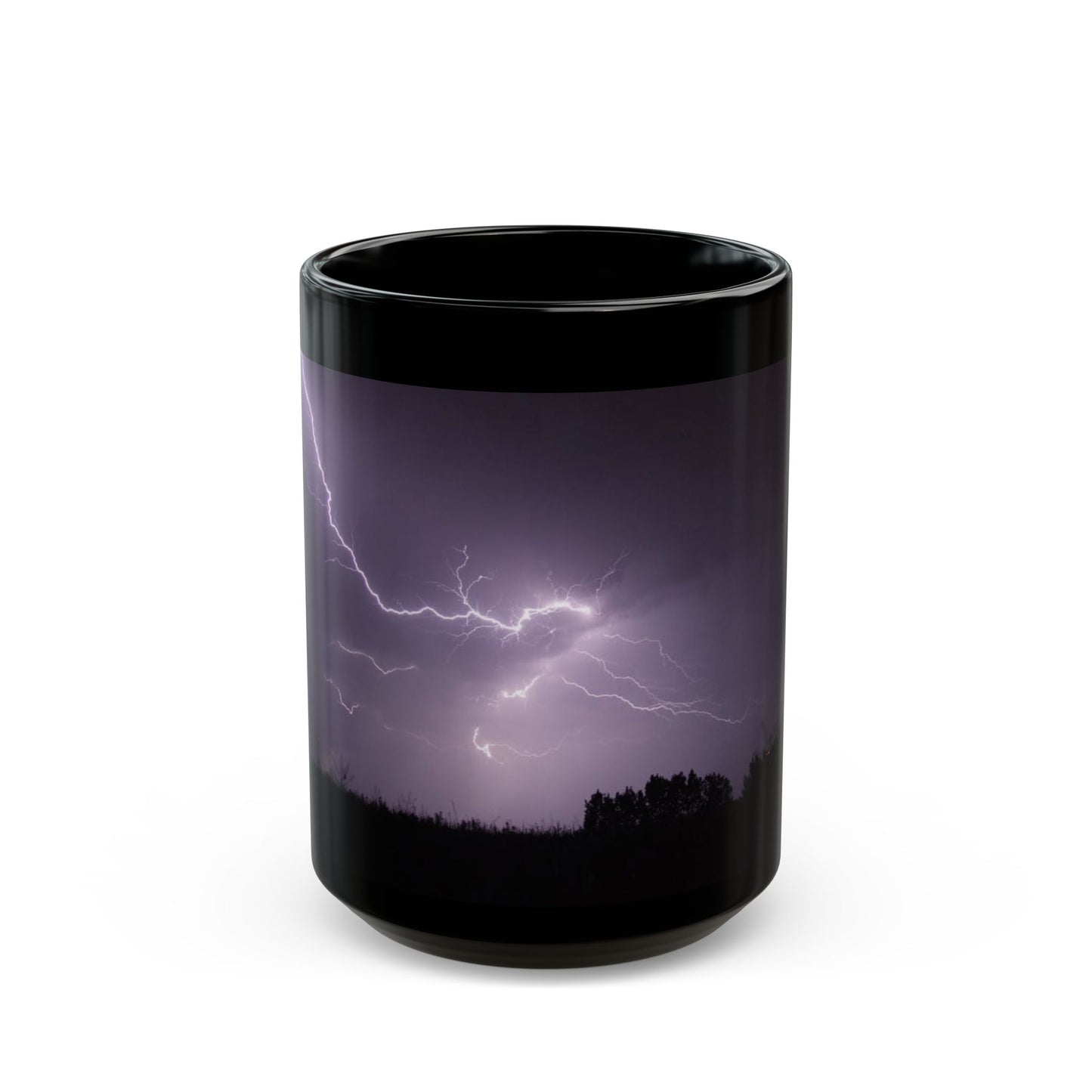 Purple Lightning Black Mug (11oz, 15oz)