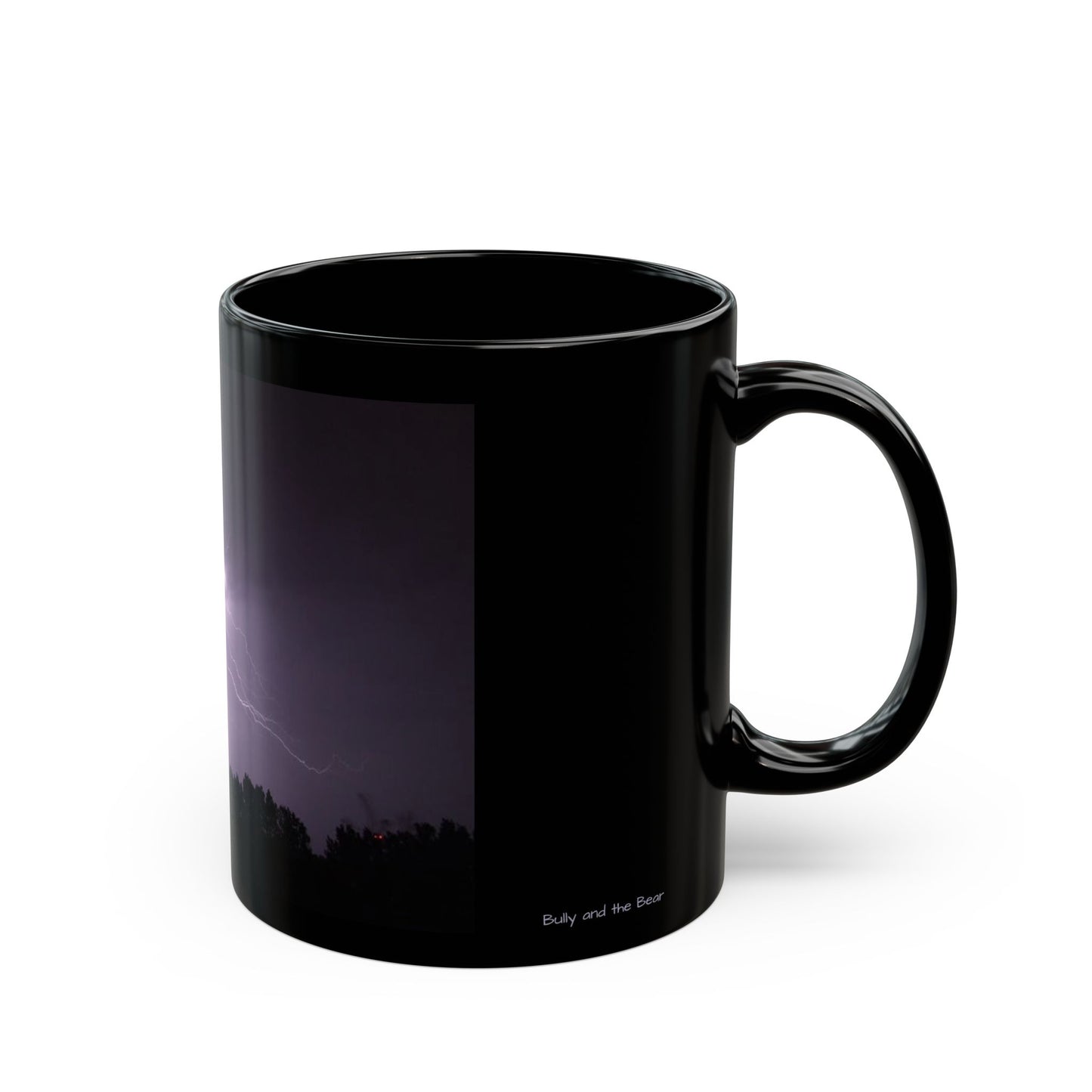 Purple Lightning Black Mug (11oz, 15oz)