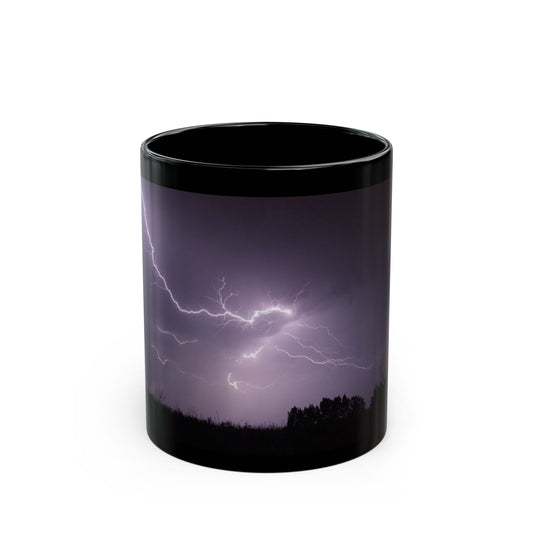 Purple Lightning Black Mug (11oz, 15oz)